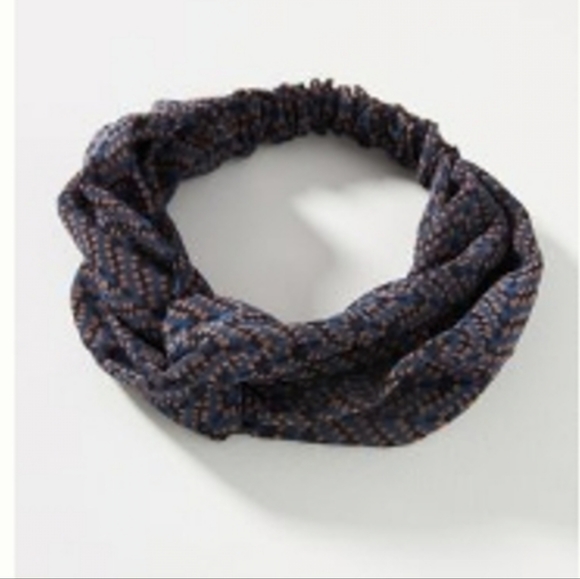 Anthropologie Gretchen Twist Turban style headband  - navy - Picture 1 of 3